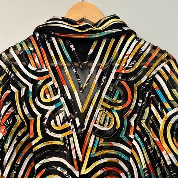 Damee Inc. Butterfly‎ Pattern Swing Jacket/Overblouse Sz L - Picture 4 of 8